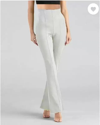 GLADLY Relaxed Women White Trousers