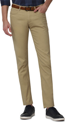 PETER ENGLAND Slim Fit Men Khaki Trousers