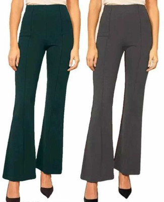 MODERNSSHOP Regular Fit Women Green, Grey Trousers