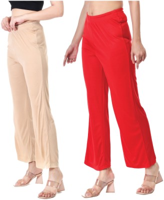 OWL MINK Relaxed Women Beige, Red Trousers