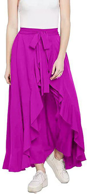 femus Flared Women Purple Trousers