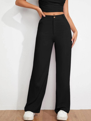 KOTTY Regular Fit Women Black Trousers