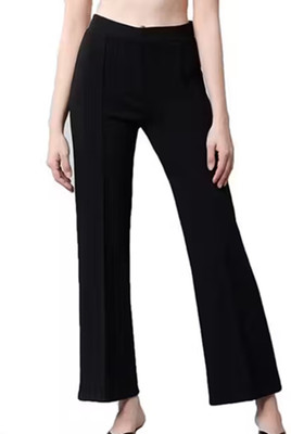 Dervishi Regular Fit Women Black Trousers
