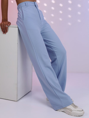 Tokyo Talkies Regular Fit Women Blue Trousers