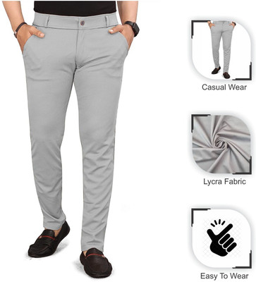 Style sync Slim Fit Men Silver Trousers