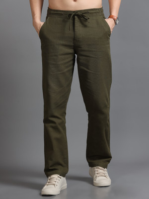 HouseOfCommon Relaxed Men Dark Green Trousers