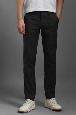 LOUIS PHILIPPE Tapered Men Black Trousers