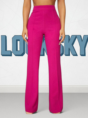 HouseOfCommon Comfort Fit, Regular Fit Women Pink Trousers