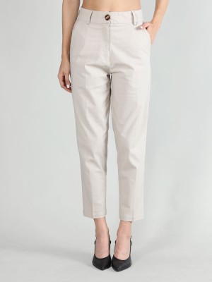 CHKOKKO Regular Fit Women Beige Trousers