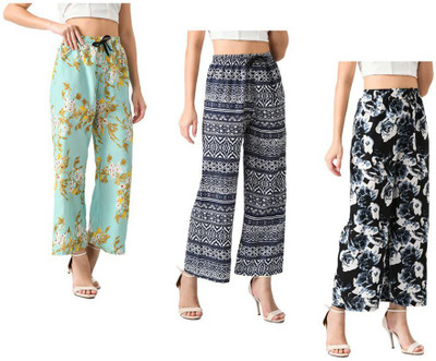 KAVYA Regular Fit Women Green, Light Blue, Black Trousers