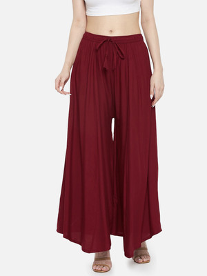 Moda Rapido Flared Women Maroon Trousers