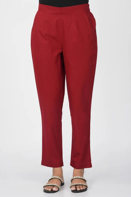 THE INDIA STYLE Slim Fit Women Black Trousers