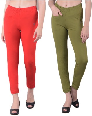Comfort Lady Relaxed Women Red, Green Trousers