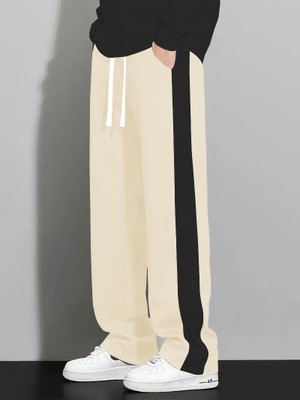 KAJARU Loose Fit Men Beige Trousers