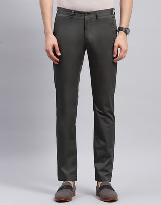 MONTE CARLO Regular Fit Men Dark Green Trousers