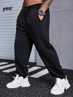 TRUFFLEGUM Loose Fit Men Black Trousers