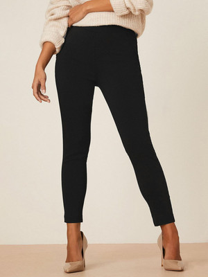 DOROTHY PERKINS Regular Fit Women Black Trousers