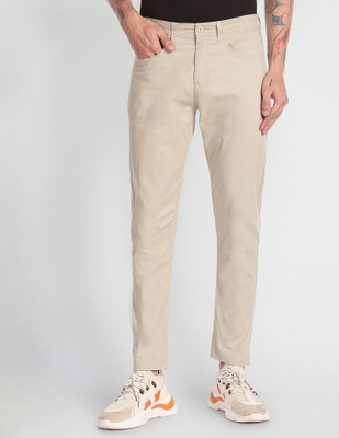 FLYING MACHINE Tapered Men Beige Trousers