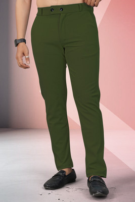 JACKBELLA Regular Fit Men Green Trousers