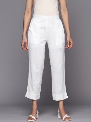 LIBAS Regular Fit Women White Trousers