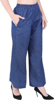 MM-21 Loose Fit Women Dark Blue Trousers