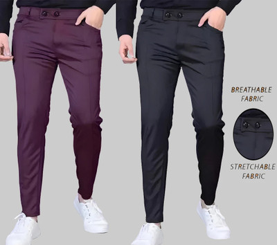 D.V TECH Regular Fit Men Black Trousers