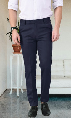 AD & AV Regular Fit Men Dark Blue Trousers