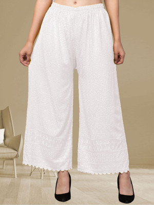 FamBee Relaxed Women White Trousers