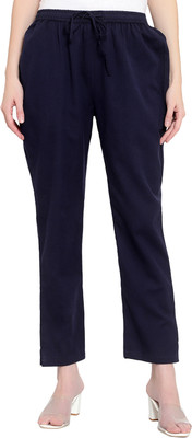 Zaributi Regular Fit Women Dark Blue Trousers