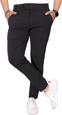 COMBRAIDED Regular Fit Men Black Trousers