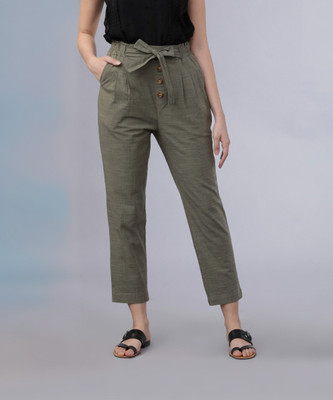 Tokyo Talkies Regular Fit Women Green Trousers