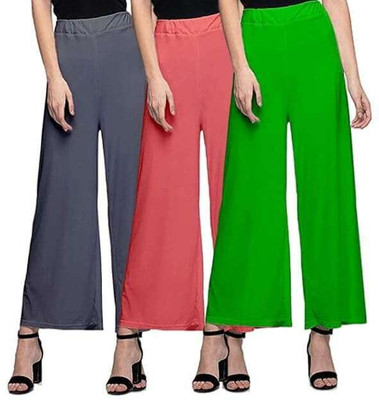 ANURUPAM FASHION Flared Women Grey, Pink, Green Trousers