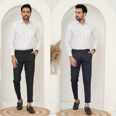 Sai Trading Company Regular Fit Men Black Trousers