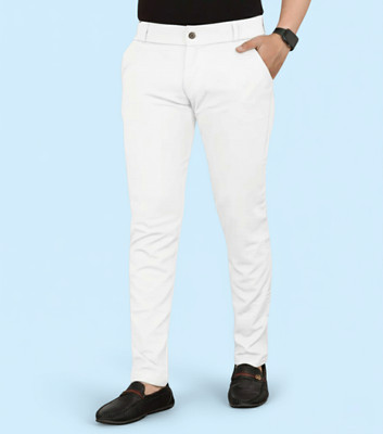 GHK Regular Fit Men White Trousers