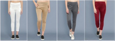 STYLOKAT Regular Fit Women White, Beige, Grey, Maroon Trousers