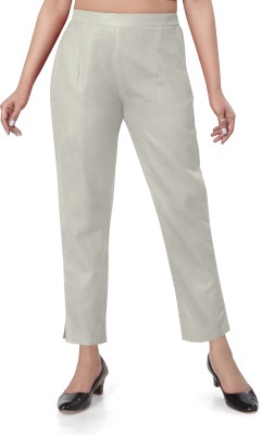 Rautelas Co Slim Fit Women Silver Trousers