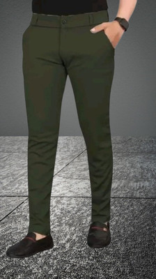 Advikfashion Slim Fit Men Green Trousers