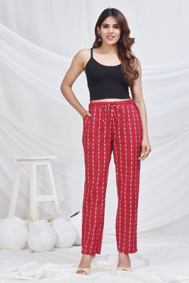 BADAM TEXTILE Regular Fit Women Maroon Trousers