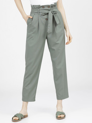 Tokyo Talkies Regular Fit Women Green Trousers