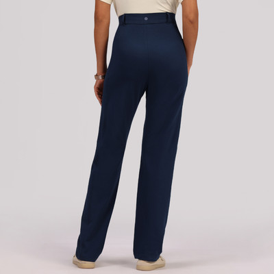 BlissClub AM:PM Air Straight Pants - Cotton - Tall Straight Fit Women Dark Blue Trousers