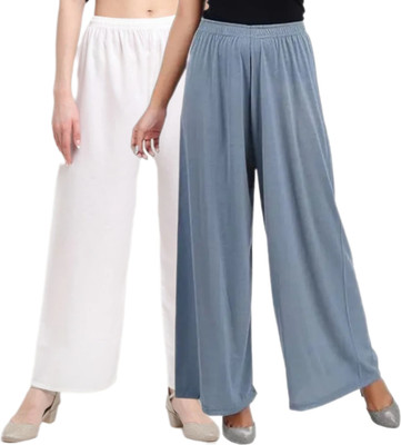 VESTMENT Regular Fit Women White, Blue Trousers
