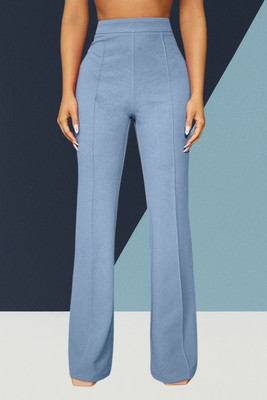 AKOTTY Comfort Fit, Regular Fit Women Light Blue Trousers