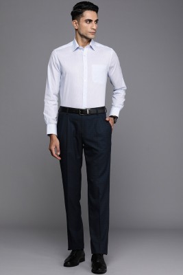 LOUIS PHILIPPE Regular Fit Men Dark Blue Trousers