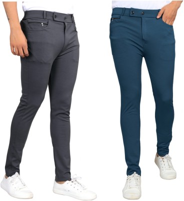 STYLE AND SHINE Regular Fit Men Grey, Light Blue Trousers