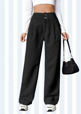 Aarya Fashion Regular Fit Women Black Trousers