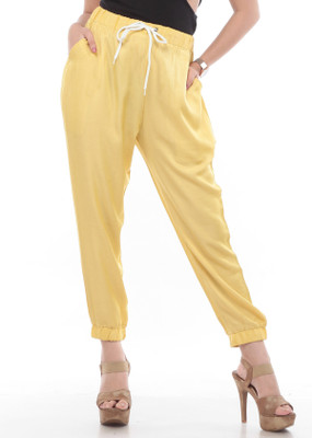 TRUELADY Relaxed Women Yellow Trousers