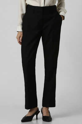 VAN HEUSEN Regular Fit Women Black Trousers