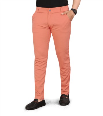 DVILLA Slim Fit Men Orange Trousers