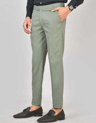 NB fashion Slim Fit Men Green Trousers