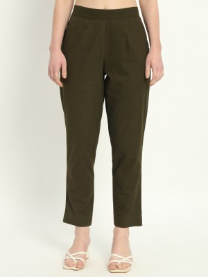 safeddhaaga Relaxed Women Green Trousers